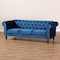 Baxton Studio Emma Navy Blue Velvet Upholstered and Button Tufted Chesterfield Sofa 163-10309 - alternate 5